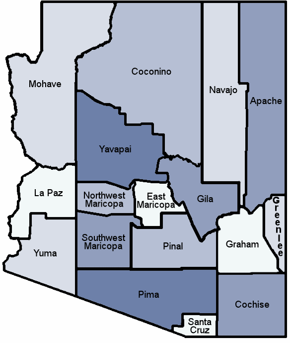 County Map of Arizona